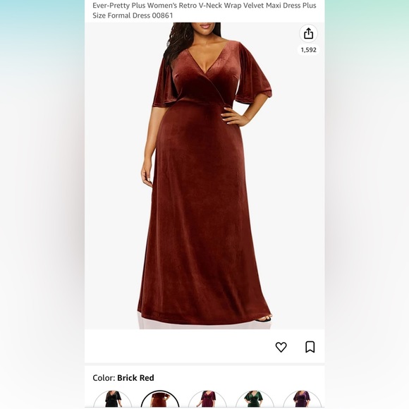 Velvet plus size maxi dress - Picture 2 of 2